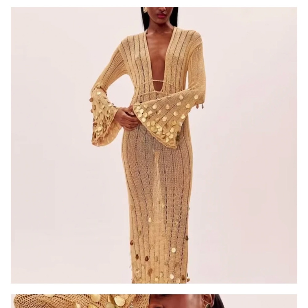 Dress with Gold Accents
